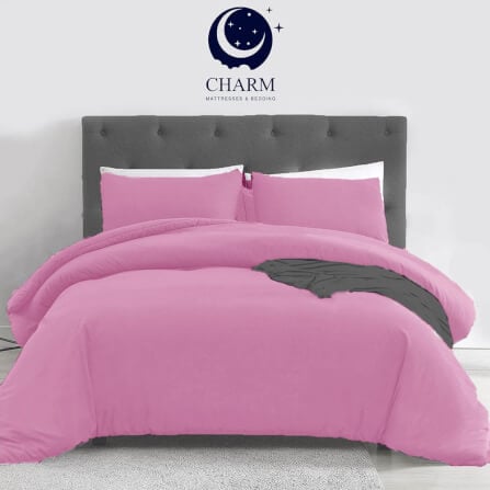ชุดผ้าปูที่นอน 5 ฟุต Charm รุ่น คลาสสิค สีชมพู ไม่รวมผ้านวม_1